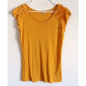 Ted Baker Yellow Scallop Top - Size 3